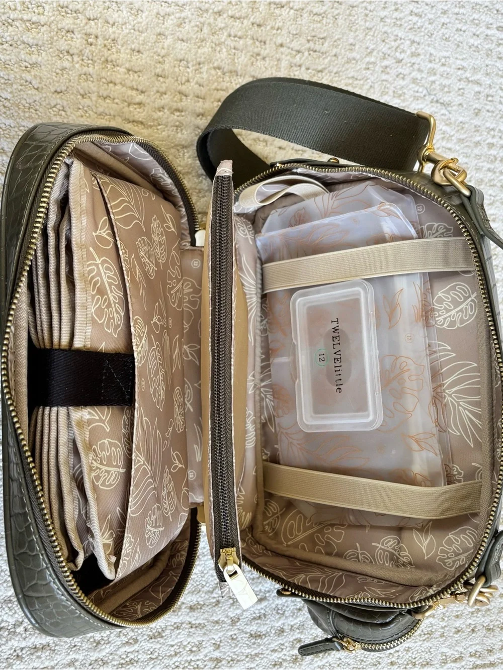 TWELVElittle Olive Croc-Embossed Baby Bag
